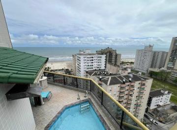 Apartamento · 125m² · 2 Quartos · 2 Vagas · Cobertura VISTA MAR com 2 suítes e piscina à venda, 125 m² por R$ 1.390.000 - Aviação - Praia Grande