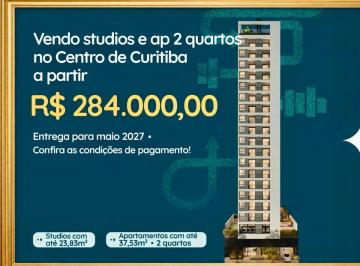 Apartamento de 1 quarto, Curitiba · studios com sacada à venda na Rua Doutor Faivre, Centro, Curitiba R$ 284.619,00