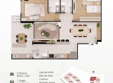Apartamento · 120m² · 3 Quartos · 2 Vagas · Apartamento 3 dormitórios - Vila Caiçara, Praia Grande