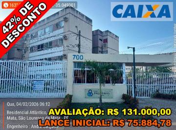 Apartamento de 2 quartos, São Lourenço da Mata · Apartamento com 45.35m² de área privada - Res. Atlântica Palmeiras C. Club - São Lourenço da Mata/PE
