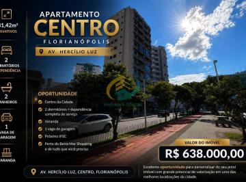 Apartamento · 81m² · 2 Quartos · 1 Vaga · Apartamento HERCILIO LUZ - 02 Dormitórios C/ Dependencia - 01 Vaga - Centro - Florianopolis