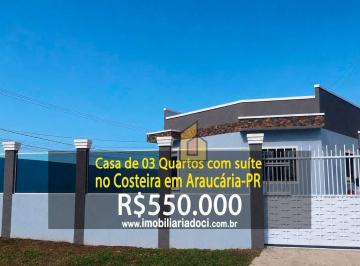 f0caa5d7aea271a8d2a422e0288be49c4f19f365 · Casa de 03 Quartos com suíte no Costeia em Araucária-PR - A venda por R$550.000,00