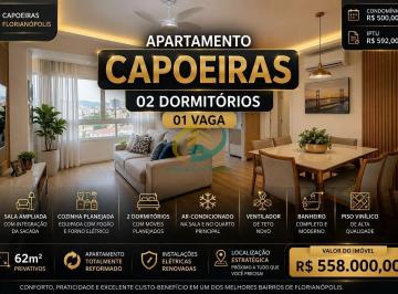 Apartamento · 61m² · 2 Quartos · 1 Vaga · APARTAMENTO REFORMADO | 2 DORMITÓRIOS | CAPOEIRAS | FLORIANÓPOLIS