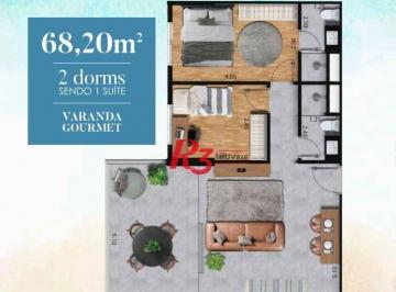 22dffa24d94466a378b7a95dc7f56c2028cda3d8 · Apartamento com 2 dormitórios à venda, 69 m² por R$ 915.000 - José Menino - Santos/SP