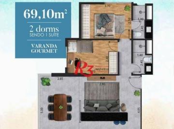 cdf1ba0c7869b560ec969c54f6a1045625db6c1c · Apartamento com 2 dormitórios à venda, 69 m² por R$ 650.000,00 - José Menino - Santos/SP