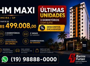 Apartamento de 3 quartos, Limeira · HM MAXI - M² mais barato da cidade de Limeira