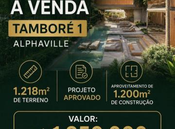 Terreno , Santana de Parnaíba · TAMBORÉ 1 – LOTE À VENDA
Uma oportunidade rara no condomínio mais desejado de Alphaville!
1.218 m