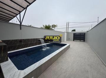 Casa · 85m² · 3 Quartos · 4 Vagas · CASA NOVA COM PISCINA À VENDA EM MONGAGUÁ/SP | 3 DORMITÓRIOS, SUÍTE, ÁREA GOURMET E EXCELENTE ACABAM