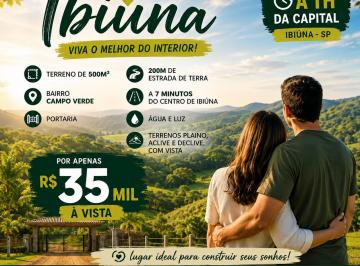 Terreno , Ibiúna · VENDO TERRENO DE 500m A 5min DO CENTRO DE IBIUNA- IDEAL PRA CHACARA E INVESTIMENTO