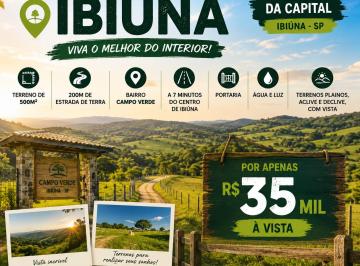 Terreno , Ibiúna · TERRENO DE 500m A VENDA NO CENTRO DE IBIUNA- R$35MIL A VISTA