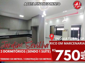 Casa de 3 quartos, Indaiatuba · Casa Nova A Venda Com 3 Dormitórios - Rico Em Marcenaria - Indaiatuba - SP!