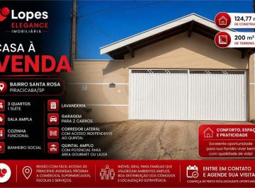 Casa · 124m² · 3 Quartos · 2 Vagas · Casa com 3 quartos à venda em Santa rosa ipês - SP