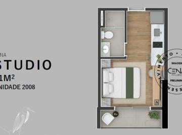Apartamento en Venda de 1 quarto Centro · Studio de 21 m² à venda no Centro