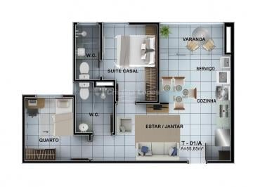 Apresentamos este moderno apartamento em Pedra Mole, Teresina, localizado no con · Apartamento em Aroeiras, Teresina/PI de 55m² 2 quartos à venda por R$ 280.000,00