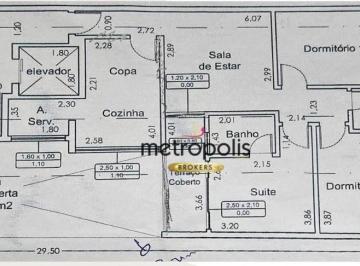 Planta · Apartamento Garden com 3 dormitórios à venda, 89 m² por R$ 549.000,00 - Oswaldo Cruz - São Caetano d