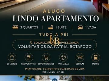 Apartamento · 120m² · 3 Quartos · 1 Vaga · Lindo apt em Botafogo 2 minutos do metrô