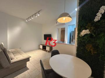 e80d8b34f8381064d321a79ebf8377adf44792e6 · Apartamento com 1 dormitório para alugar, 39 m² por R$ 3.500,00/mês - Embaré - Santos/SP