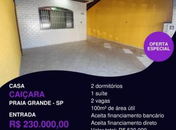Casa · 100m² · 2 Quartos · 2 Vagas · CASA COM 100,00 m² - CAIÇARA - PRAIA GRANDE SP