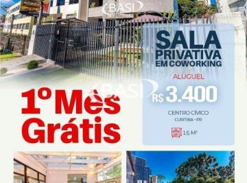 Comercial · 15m² · SALA INDIVIDUAL, MOBILIADA EM COWORKING NO CENTRO CIVICO VALOR COM TUDO INCLUSO
