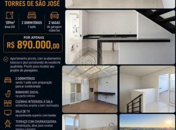 Apartamento · 109m² · 2 Quartos · 2 Vagas · Fatto Torres de Sao José - Apartamento Cobertura Duplex a Venda no Fatto Torres de São José
