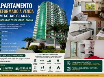 Apartamento de 1 quarto, Águas Claras · Apartamento 1 Quarto à Venda Águas Claras QD 208 | Reformado, 35m² e Lazer Completo