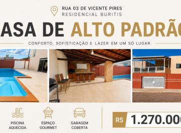 Casa de 5 quartos, Vicente Pires · Casa 5 Quartos 4 Suítes Piscina Rua 03 Vicente Pires Residencial Buritis 500m²
