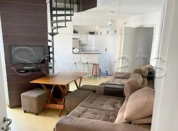 Apartamento · 40m² · 1 Quarto · 1 Vaga · Duplex Residencial Flat Time ao lado do Hospital Sírio-Libanês disponível para locação.