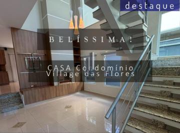 Casa · 302m² · 3 Quartos · 4 Vagas · CASA PARA VENDA NO CONDOMÍNIO VILLAGE DAS FLORES JD. NOVO MUNDO JUNDIAÍ