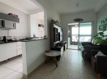 Foto 1 · Apartamento semi mobiliado em Mongaguá, prédio frente mar, 2 quartos, suíte e vista lateral mar