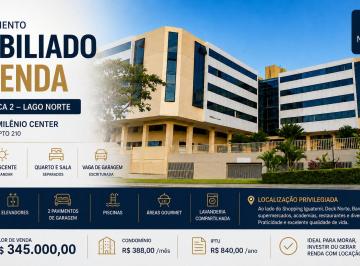 Apartamento de 1 quarto, Brasília · Apartamento Mobiliado à Venda no Lago Norte | 27 m² | Reformado | Vaga de Garagem | Ed. Milênio Cent