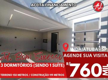 Casa de 3 quartos, Indaiatuba · Casa Nova A Venda Com 3 Dormitórios - Jd. Bom Sucesso - Indaiatuba - SP!