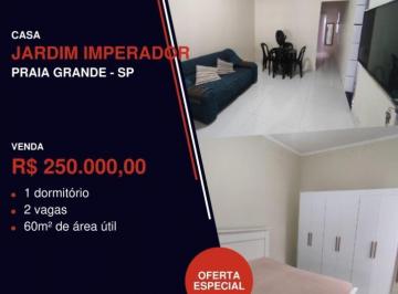 Casa · 60m² · 1 Quarto · 2 Vagas · Casa com 1 Dormitório - Mobiliada - Jardim Imperador - Praia Grande - SP - IV38