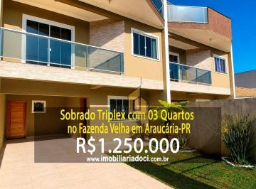 1d012c44b8b1fe5446ac7a875a00929115b409b4 · Sobrado Triplex com 03 Quartos no Fazenda Velha em Araucária/PR - À venda por R$1.250.000,00