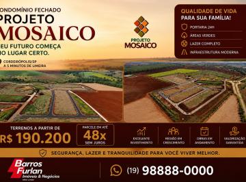 Terreno , Cordeirópolis · * Terrenos Condominio Jardim Mosaico