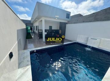 Casa · 80m² · 3 Quartos · 2 Vagas · Casa Nova à Venda em Itanhaém – 3 Dormitórios, Piscina e Área Gourmet | Apenas R$ 530 Mil