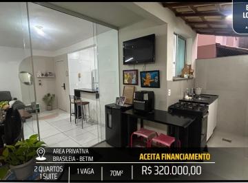Apartamento · 70m² · 2 Quartos · 1 Vaga · AREA PRIVATIVA DISPONIVEL - 2 QUARTOS COM SUITE - AR CONDICIONADO E COZINHA PLANEJADA
