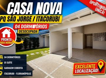 Casa · 170m² · 4 Quartos · 2 Vagas · Casa térrea com piscina e edícula no Itacorubi - (Parque São Jorge), 3 quartos.