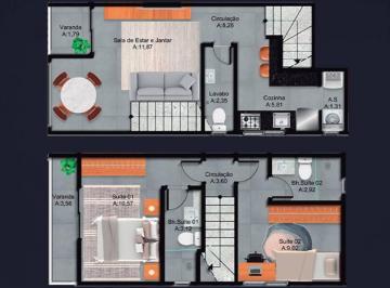 Casa · 74m² · 2 Quartos · 1 Vaga · CASA COM  74,10 m² - TUPI - PRAIA GRANDE SP