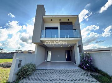 Casa · 170m² · 4 Quartos · 2 Vagas · Sobrado Triplex em Condomínio Fechado com Terraço e 3 Suítes | Costeira | São José dos Pinhais
