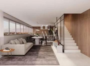 Sala de estar e cozinha da cobertura · Apartamento à venda com 124,98 m² no Savassi