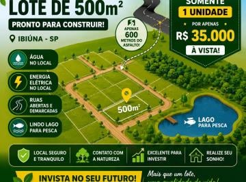 Terreno , Ibiúna · Terreno por apenas R$ 34.997 à vista!