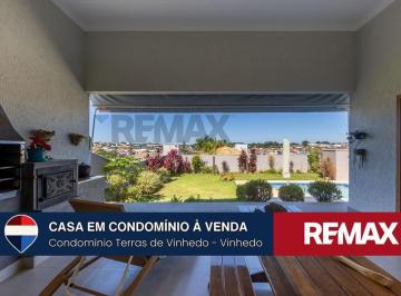 Casa · 264m² · 3 Quartos · 4 Vagas · Vende-se casa térrea, 3 suítes, piscina, escritório e área verde, condomínio Terras de Vinhedo.