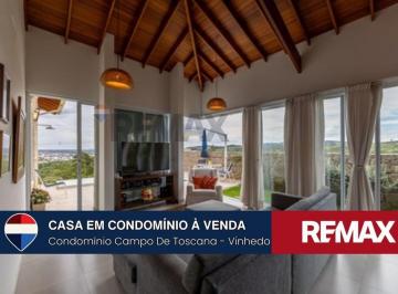 Casa · 308m² · 3 Quartos · 3 Vagas · Casa térrea com 3 suites no Condomínio Campo de Toscana em Vinhedo, SP