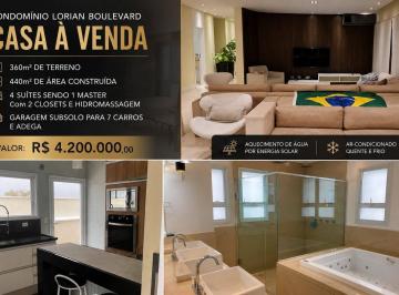 Casa · 400m² · 4 Quartos · 9 Vagas · Sobardo a Venda Cond. Lorian Boulevard - Adagilsa 440M² - 4 suíte - 7 vagas