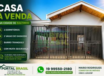 Casa · 88m² · 2 Quartos · 2 Vagas · Casa à venda em Saltinho com 2 dormitórios, 83m², quintal e 2 vagas cobertas