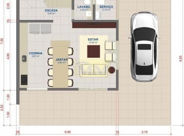 Casa · 118m² · 3 Quartos · 1 Vaga · Sobrado 3 quartos com Suíte em Construção no Cajuru