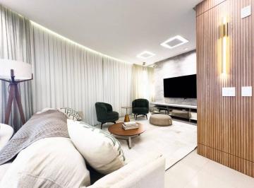 SALA DE TV E VISITAS · Apartamento 202m² no Edifício Jardim das Alamandas – Meia Praia, Itapema/SC | 4 Suítes
