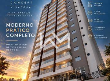 Apartamento · 38m² · 1 Vaga · Conforto e Modernidade na Vila Galvão – Studio com Varanda Gourmet - 38 m² - 1 Vaga - Lazer completo