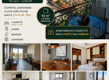 Apartamento de 3 quartos, Jundiaí · Apartamento com Vista para a Serra do Japi | 92 m² | 3 Dormitórios (1 Suíte) | C