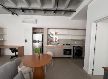 Apartamento · 34m² · 1 Quarto · 1 Vaga · Stúdio mobiliado à venda no Lino Tomaz Peres Top Residence – Pantanal | Florianópolis